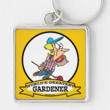 WORLDS GREATEST GARDENER WOMEN  CARTOON KEY CHAIN