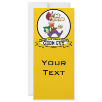 WORLDS GREATEST GEEK GUY CARTOON CUSTOMIZED RACK CARD