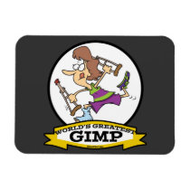 WORLDS GREATEST GIMP WOMEN CARTOON RECTANGLE MAGNET