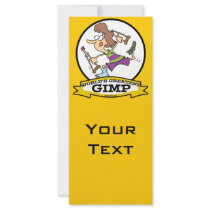 WORLDS GREATEST GIMP WOMEN CARTOON RACK CARD DESIGN