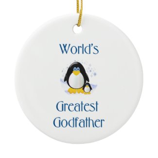 World's Greatest Godfather (penguin) ornament