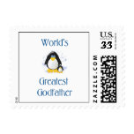 World's Greatest Godfather (penguin) Postage Stamp