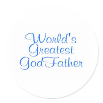 Worlds Greatest GodFather Round Sticker