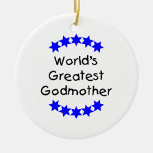 World's Greatest Godmother (blue stars) Ornament