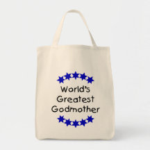 World's Greatest Godmother (dk. blue stars) Tote Bags