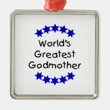 World's Greatest Godmother (dk. blue stars) Ornament