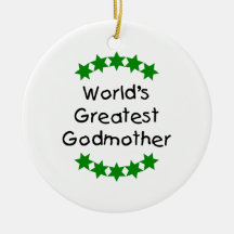 World's Greatest Godmother (green stars) Ornament