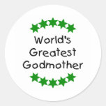 World's Greatest Godmother (green stars) Stickers