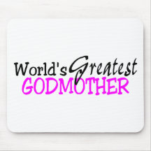Worlds Greatest Godmother Pink Black Mouse Pad