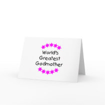 World's Greatest Godmother (pink stars) Greeting Card
