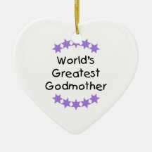 World's Greatest Godmother (purple stars) Ornament