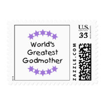 World's Greatest Godmother (purple stars) Stamps