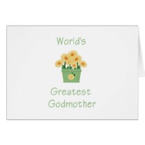 World's Greatest Godmother (yellow flowers) Greeting Card