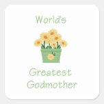 World's Greatest Godmother (yellow flowers) Sticker