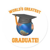 World's Greatest Graduate Round Stickers