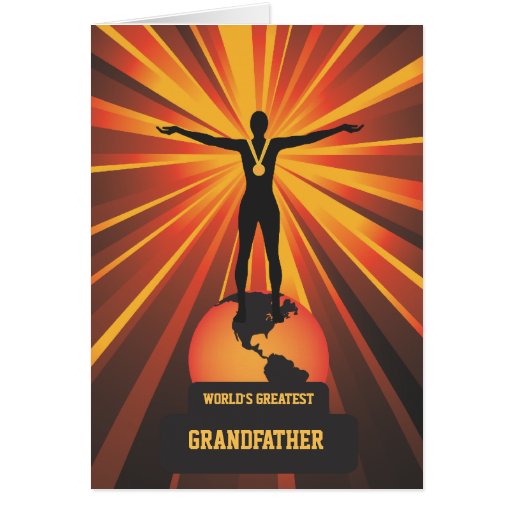 Worlds Greatest Grandfather Golden Award Greeting Greeting Cards