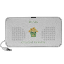 world's greatest grandma (yellow flowers) iPod speakers