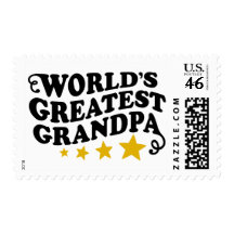 World's Greatest Grandpa Postage Stamps