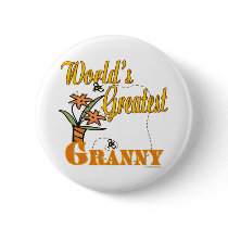 Worlds Greatest Granny Floral buttons