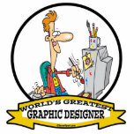 WORLDS GREATEST GRAPHIC DESIGNER MEN CARTOON CUT OUTS