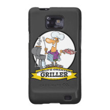 WORLDS GREATEST GRILLER MEN CARTOON SAMSUNG GALAXY S COVERS