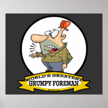 WORLDS GREATEST GRUMPY FOREMAN MEN CARTOON PRINT