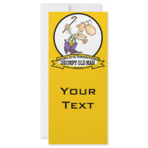 WORLDS GREATEST GRUMPY OLD MAN CARTOON RACK CARD DESIGN