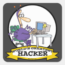 WORLDS GREATEST HACKER CARTOON STICKERS