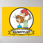 WORLDS GREATEST HAIRSTYLIST WOMEN CARTOON PRINT