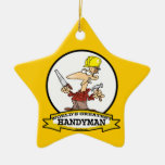 WORLDS GREATEST HANDYMAN MEN CARTOON CHRISTMAS ORNAMENTS