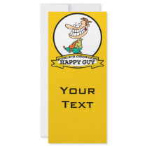 WORLDS GREATEST HAPPY GUY MEN CARTOON FULL COLOR RACK CARD