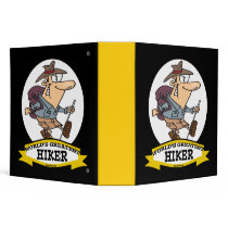 WORLDS GREATEST HIKER MEN CARTOON 3 RING BINDER