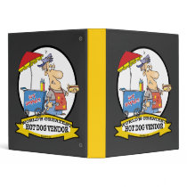 WORLDS GREATEST HOT DOG VENDOR MEN CARTOON VINYL BINDERS