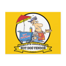 WORLDS GREATEST HOT DOG VENDOR MEN CARTOON POSTCARD