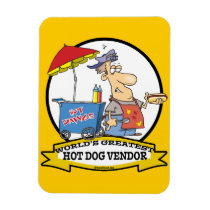 WORLDS GREATEST HOT DOG VENDOR MEN CARTOON RECTANGULAR MAGNETS
