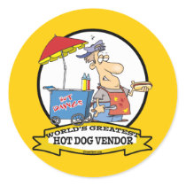 WORLDS GREATEST HOT DOG VENDOR MEN CARTOON STICKER