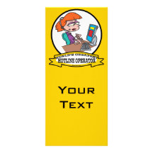 WORLDS GREATEST HOTLINE OPERATOR WOMEN CARTOON PERSONALIZED RACK CARD