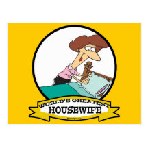 WORLDS GREATEST HOUSEWIFE WOMEN CARTOON POSTCARD