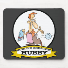 WORLDS GREATEST HUBBY MEN CARTOON MOUSE PADS
