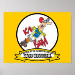 WORLDS GREATEST HUMAN CANNONBALL MEN CARTOON PRINT