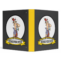 WORLDS GREATEST HUNGOVER DUDE CARTOON 3 RING BINDER