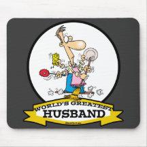 WORLDS GREATEST HUSBAND MEN CARTOON MOUSEPAD