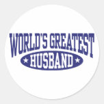 World's Greatest Husband Round Sticker