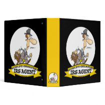 WORLDS GREATEST IRS AGENT CARTOON VINYL BINDER