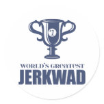 World's Greatest Jerkwad Round Sticker