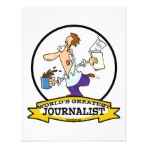 WORLDS GREATEST JOURNALIST II MEN CARTOON PERSONALIZED INVITATION