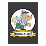 WORLDS GREATEST JOURNALIST MEN CARTOON CUSTOM ANNOUNCEMENT