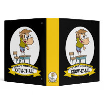 WORLDS GREATEST KNOW-IT-ALL BOY CARTOON 3 RING BINDERS