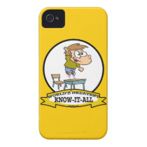WORLDS GREATEST KNOW-IT-ALL BOY CARTOON CASE-MATE IPHONE 4 CASE