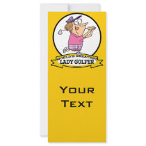 WORLDS GREATEST LADY GOLFER CARTOON CUSTOM RACK CARD